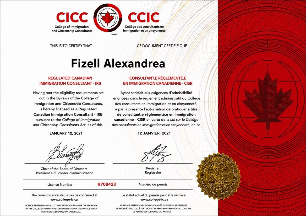 CICC / CCIC Consultant Certificate certificate